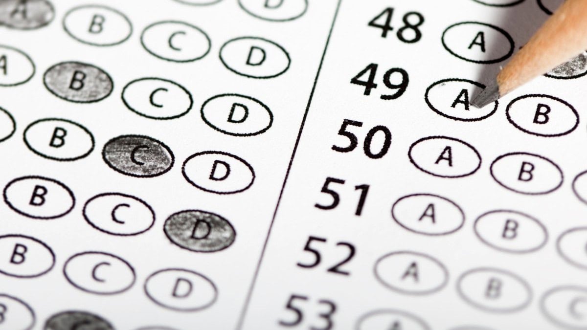 test sheet with answer bubbles for pre-employment test